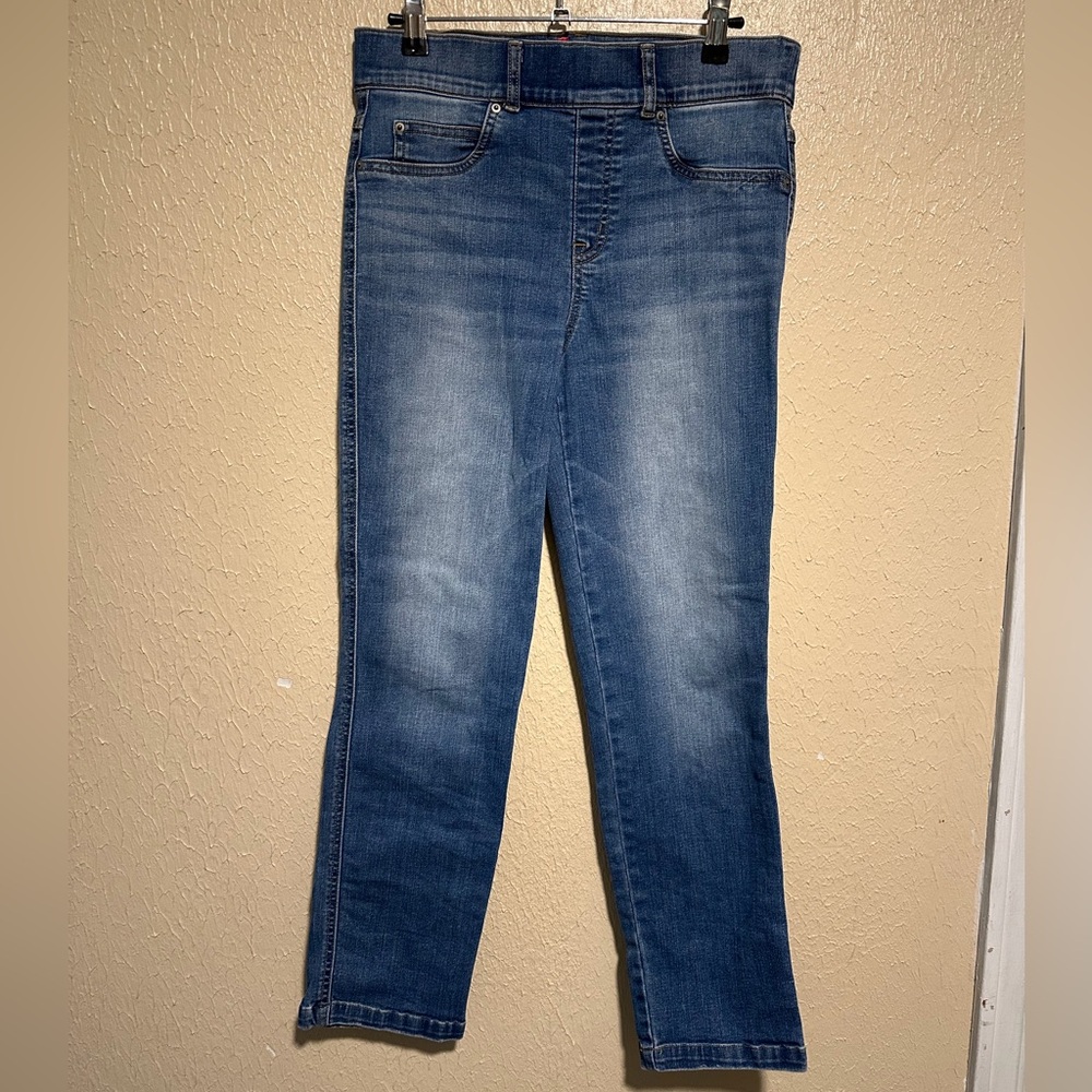 Spanx‎ Ankle Skinny Jeans Size Medium Pull On Stretchy High Waist 6-8